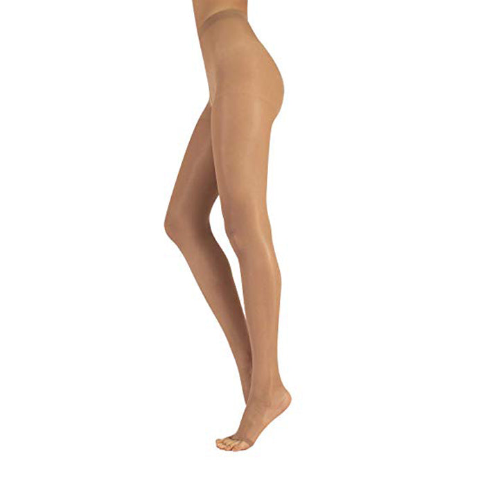 Pantimedias con punta abierta unisex beige