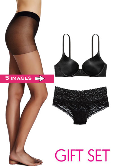 Lovely Value Pack Of Pantyhose & Pushup Bra Set, NikkiandNaomi