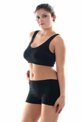 "Black" Seamless Sports Bra And Boyshorts Set,,NikkiandNaomi