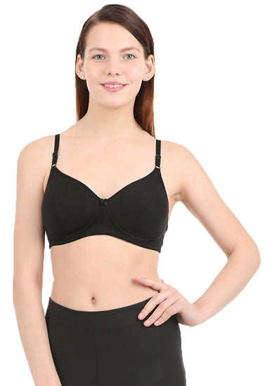 Black Non Wired Padded Bra, NikkiandNaomi