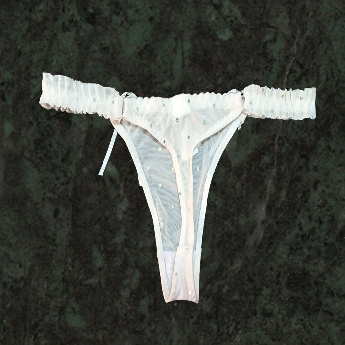 Bridal White Lace G-String, NikkiandNaomi