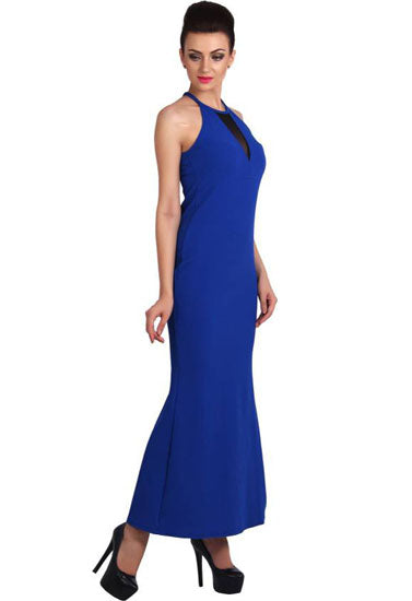 Stunning Blue Bridesmaid Sleeveless High Neck Prom Gown, NikkiandNaomi