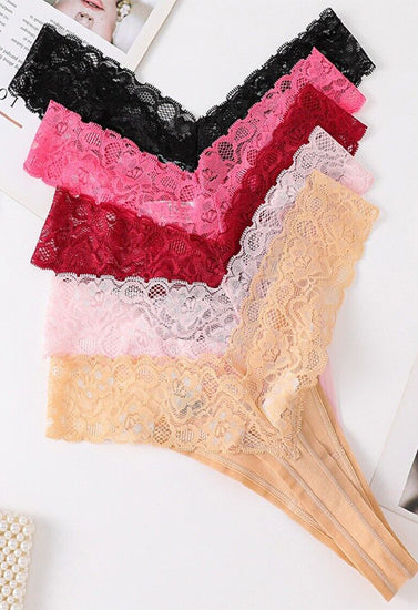 Beautiful Seamless Lace Panties (Pack of 5), NikkiandNaomi