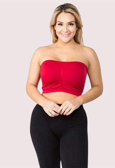 Red Hot Tube Bandeau Bra Top for Women, NikkiandNaomi