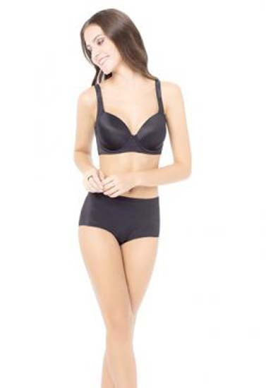 Dashing Black Plunge T-Shirt Bra Boyshorts Set, NikkiandNaomi