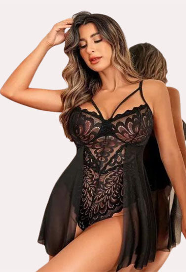 Intimate Black Babydoll Nightwear, NikkiandNaomi