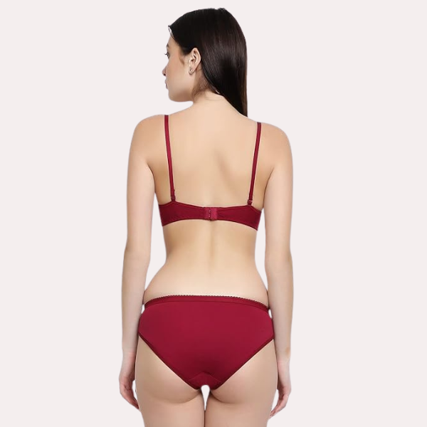 Lightly Padded Bra &amp; Soft Cotton Panty Set, NikkiandNaomi
