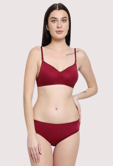 Lightly Padded Bra & Soft Cotton Panty Set, NikkiandNaomi