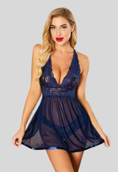 Lacy Elegance Strap Babydoll Nightwear, NikkiandNaomi