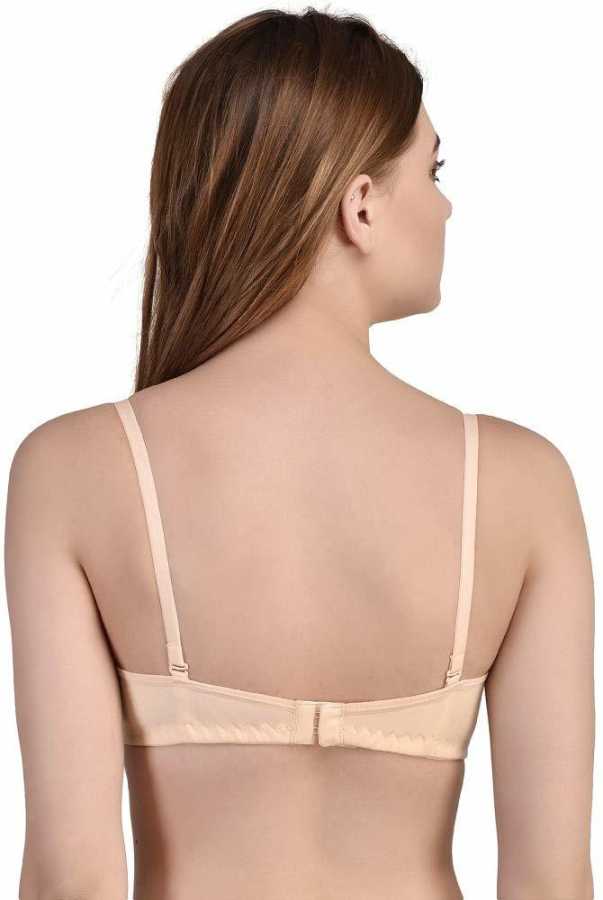 Women Beige Full Coverage Lightly Padded Bra, NikkiandNaomi