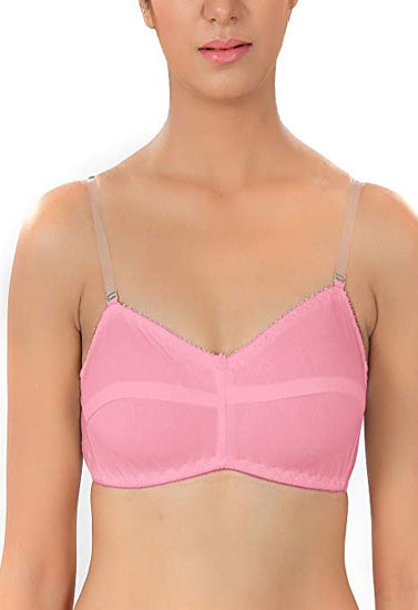 Women's Cool Soft Baby Pink Cotton Bra (pack of 2), NikkiandNaomi