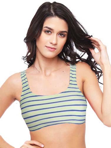 Women's Double Stripes Cute Fantasy Sports Bra, NikkiandNaomi