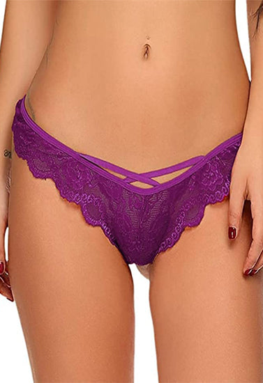 Women's Floral Lace Sexy Thong Panty, NikkiandNaomi