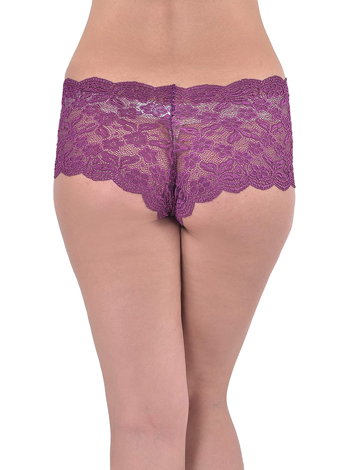 Ladies&#39; Lace Low Waist Multicolor Boyshorts (Pack of 2), NikkiandNaomi
