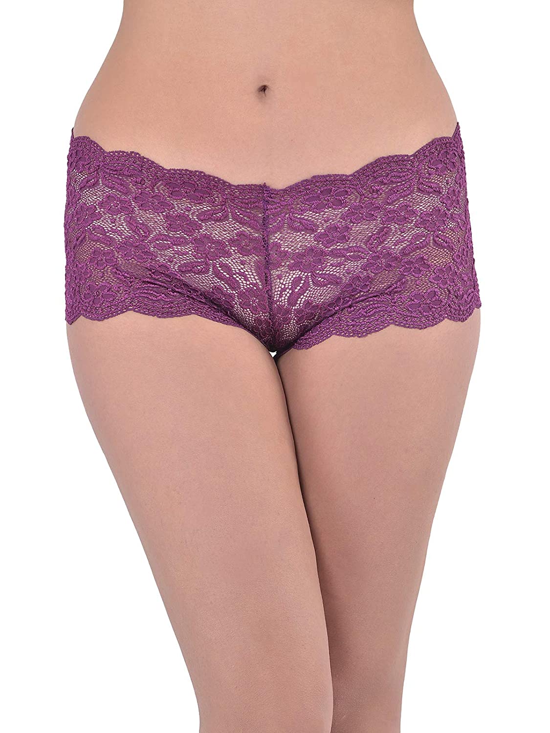 Ladies&#39; Lace Low Waist Multicolor Boyshorts (Pack of 2), NikkiandNaomi
