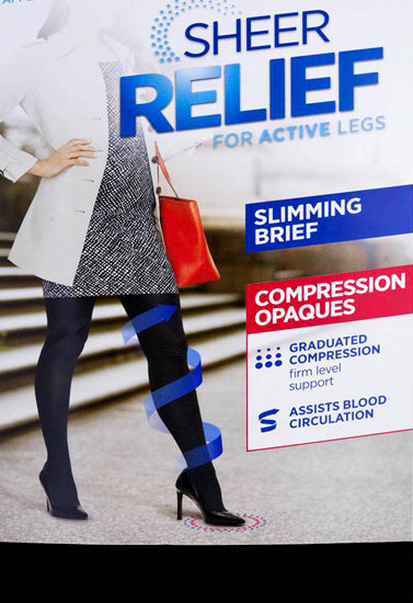 Sheer Relief For Active Legs Travel Support Pantyhose, NikkiandNaomi