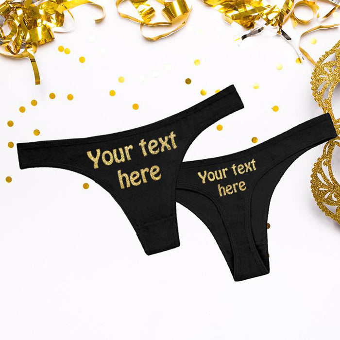 &quot;Your Words Here&quot; Custom Personalized Thong Panty,,NikkiandNaomi