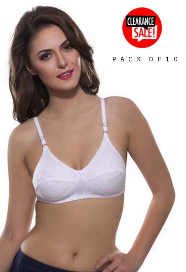 Clearance Sale Pack of 10 Cotton Summer Bras, NikkiandNaomi