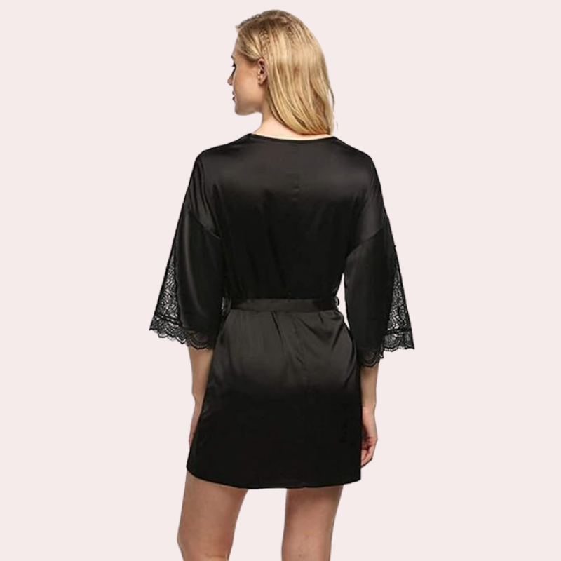 Sexy Black Silk Robe for Women, Perfect for Hot Nights, NikkiandNaomi