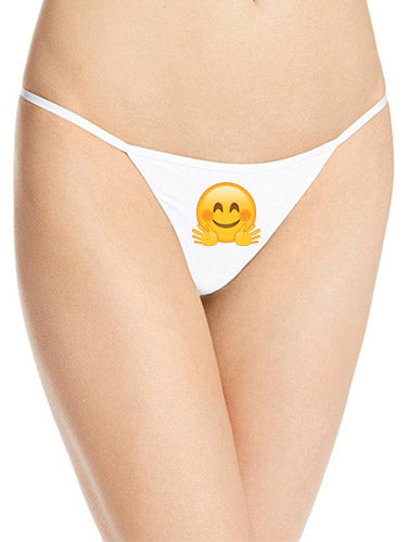 Customized Emoji Print Cotton String Thong Panty, NikkiandNaomi