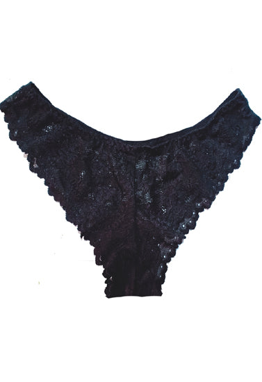 Black Floral Lace Female Panty, NikkiandNaomi