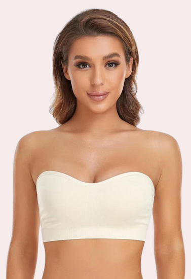 Sexy White Tube Bandeau Bra Top, NikkiandNaomi