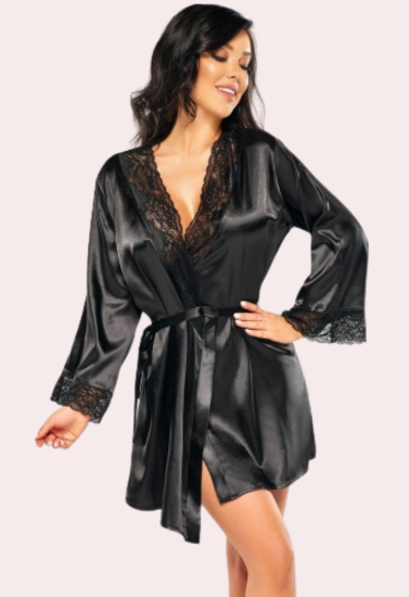 Sexy Black Silk Robe for Women, Perfect for Hot Nights, NikkiandNaomi